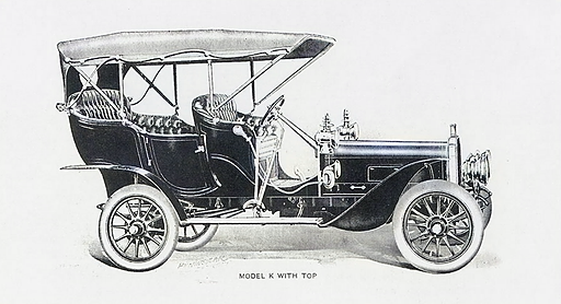 1906 Ford Model K Vehicle Example, Painted In Royal Blue 1906 Ford Model K colored by ai software