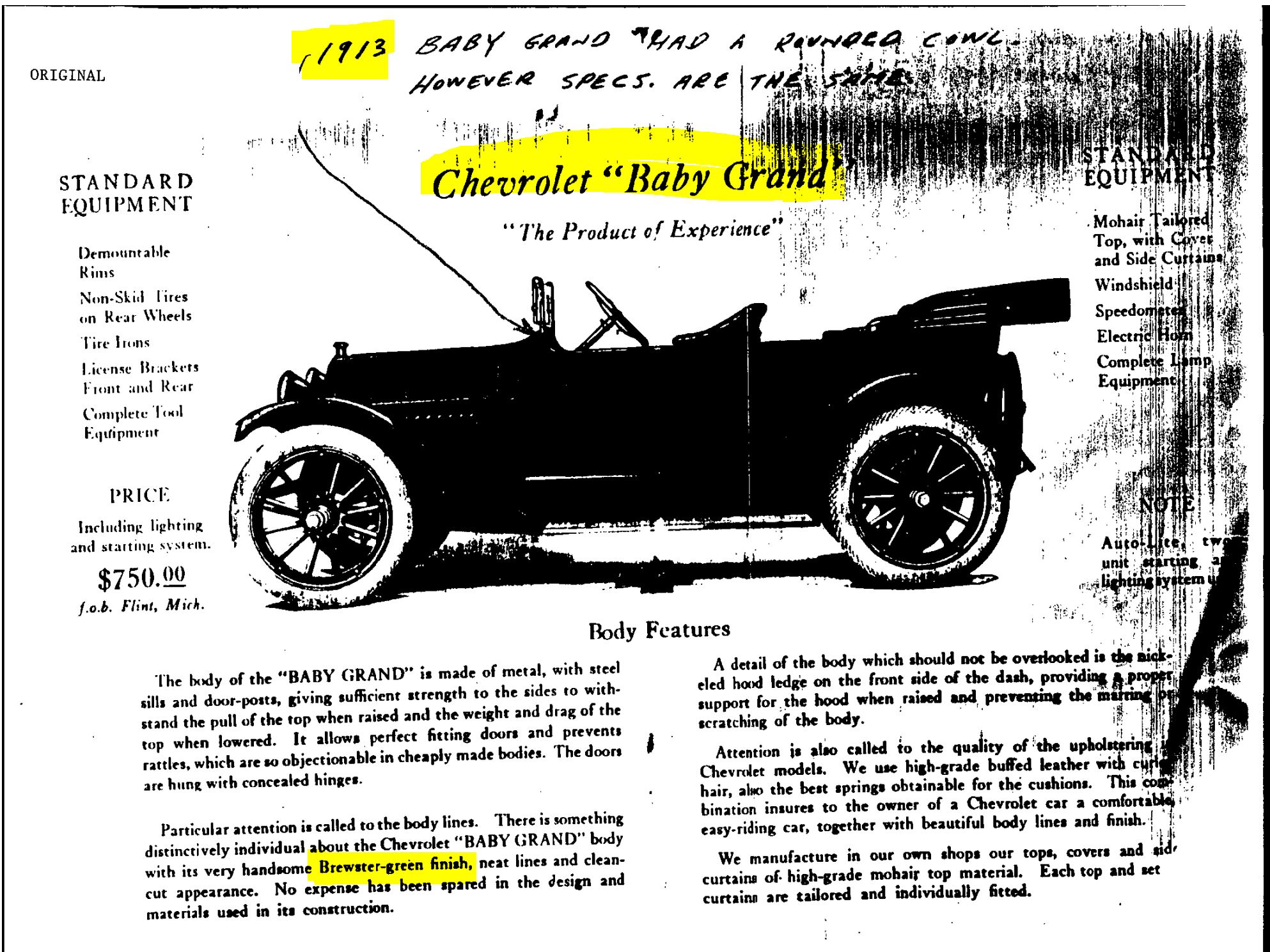 1913 Chevrolet Colors paint on Chevy Exterior Paint Colors