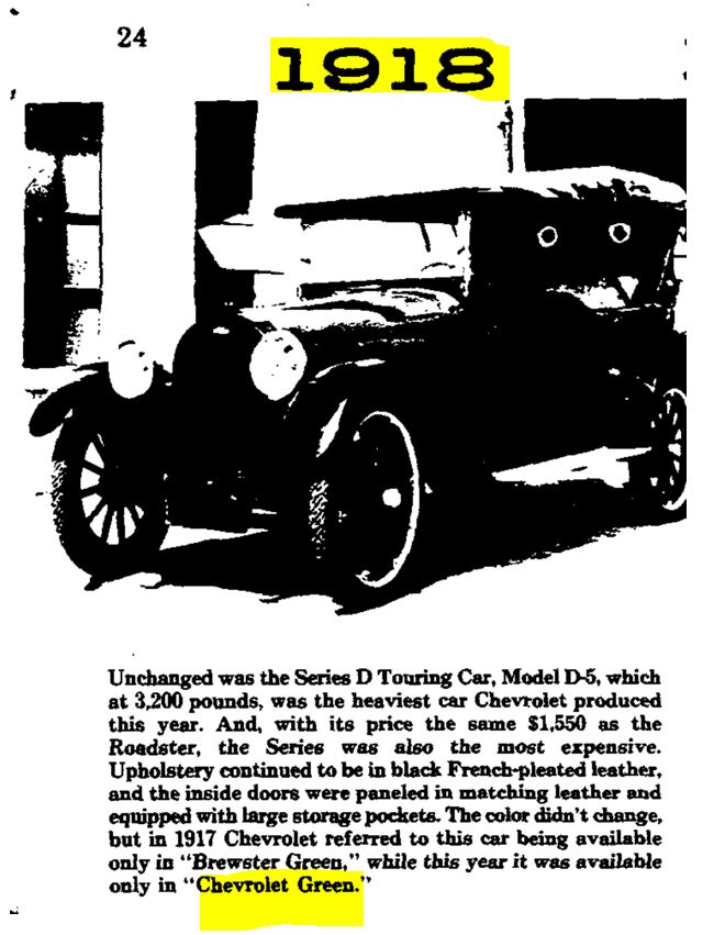 1918 Chevy Paint Codes Exterior Paint Colors