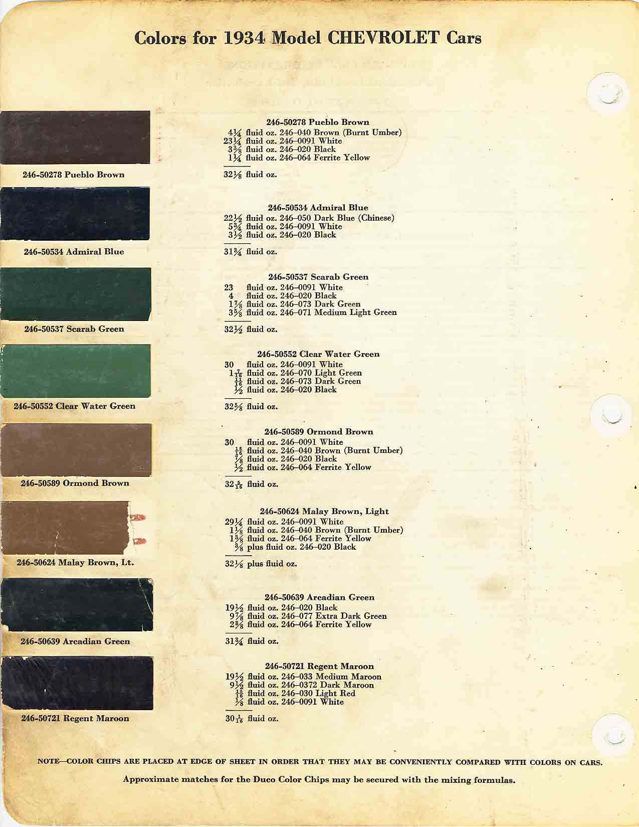 Exterior Paint Colors Paint Codes and Color Swatches used by Chevrolet on Vehicles