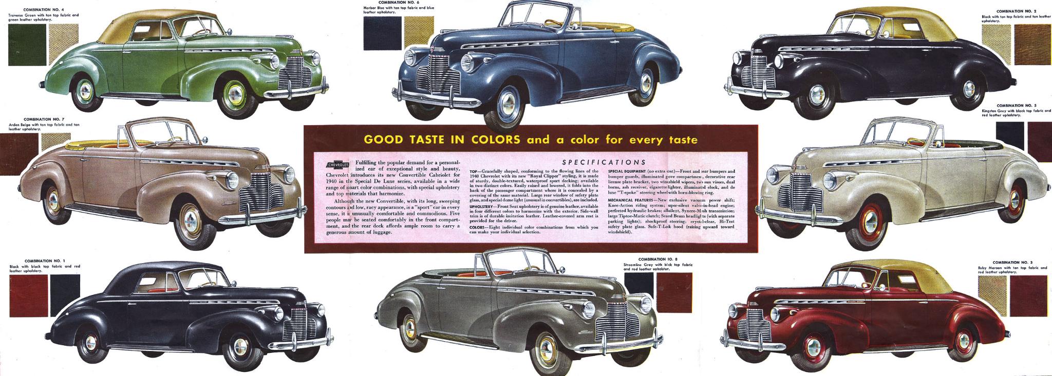 1940 Chevrolet Cabriolet Paint Chart