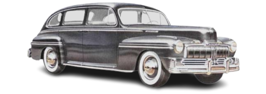 1947 Mercury Town Sedan Vehicle Example a transparent background image of a 1947 Mercury Town sedan model vehicle example