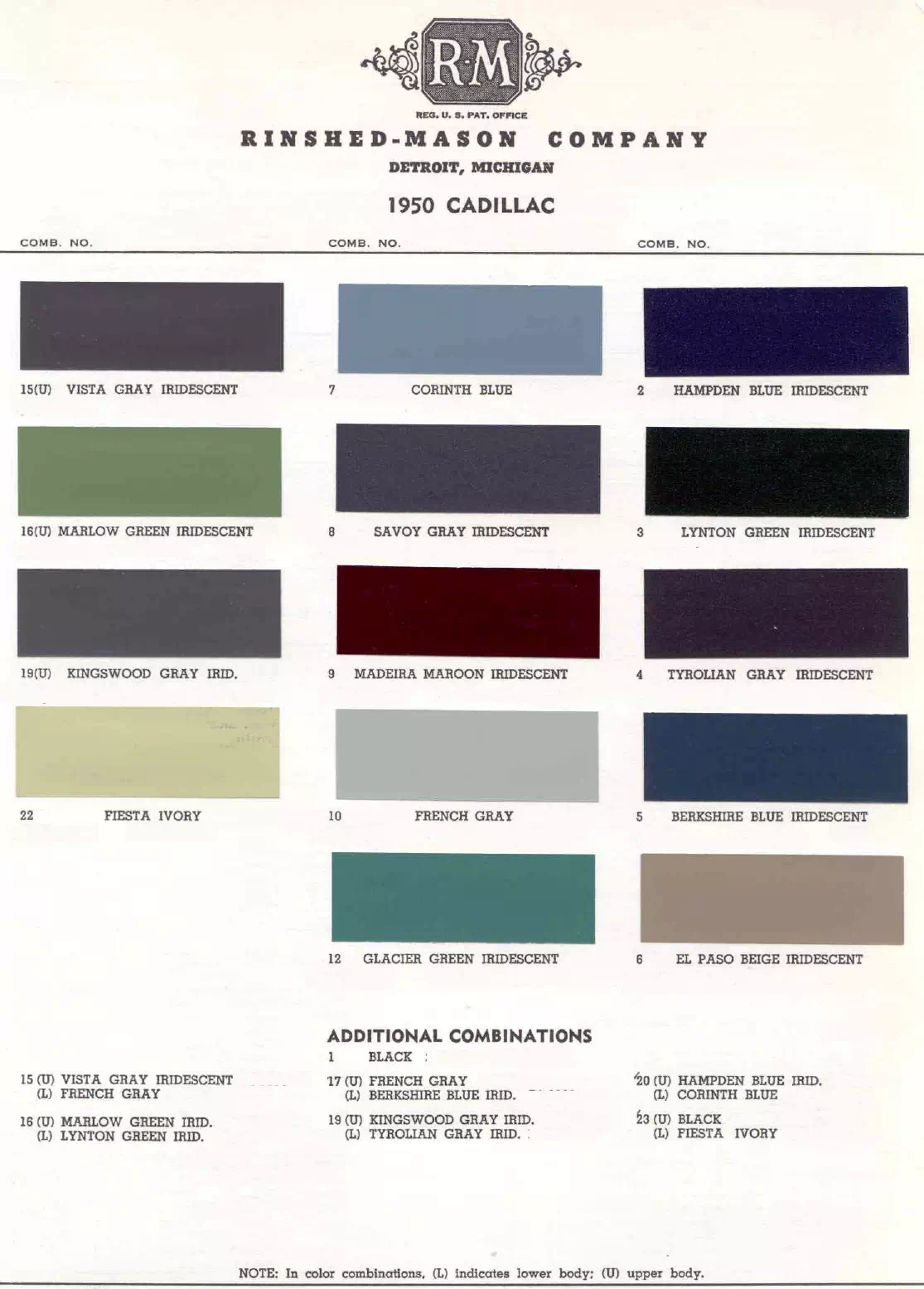 Paint color examples, their ordering codes, the oem color code, and vehicles the color was used on