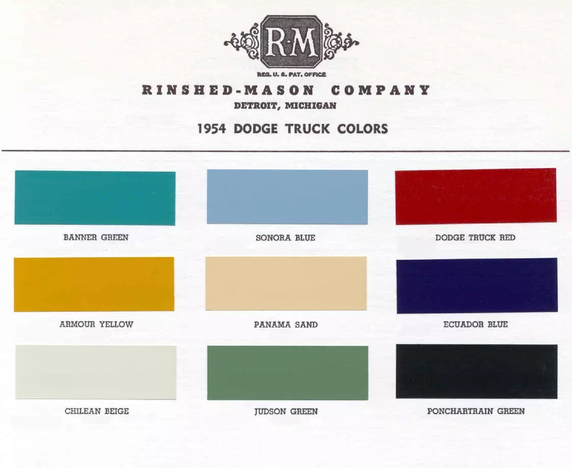 Paint color examples, their ordering codes, the oem color code, and vehicles the color was used on