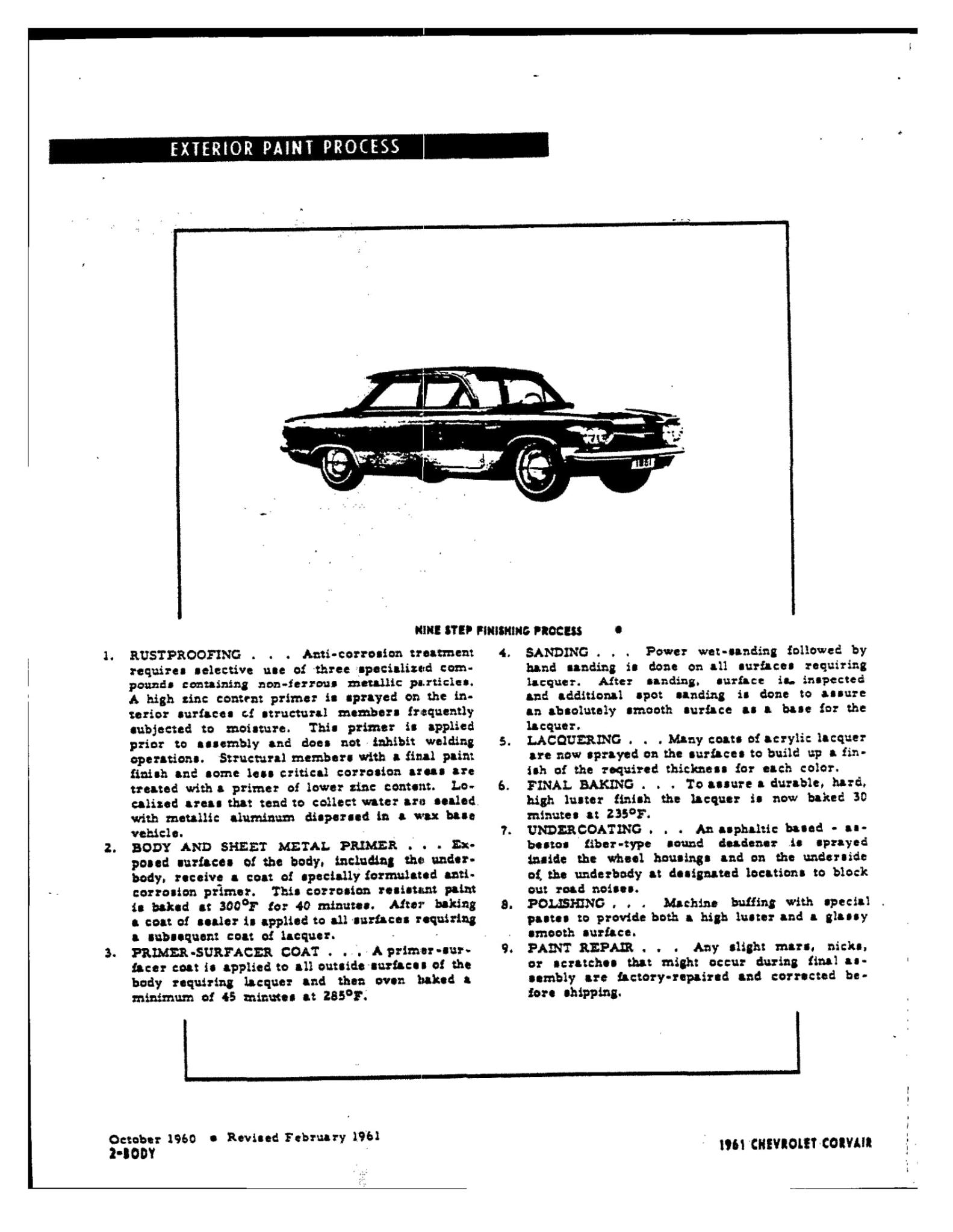 How Corvairs are painted Oem Corvair paint process