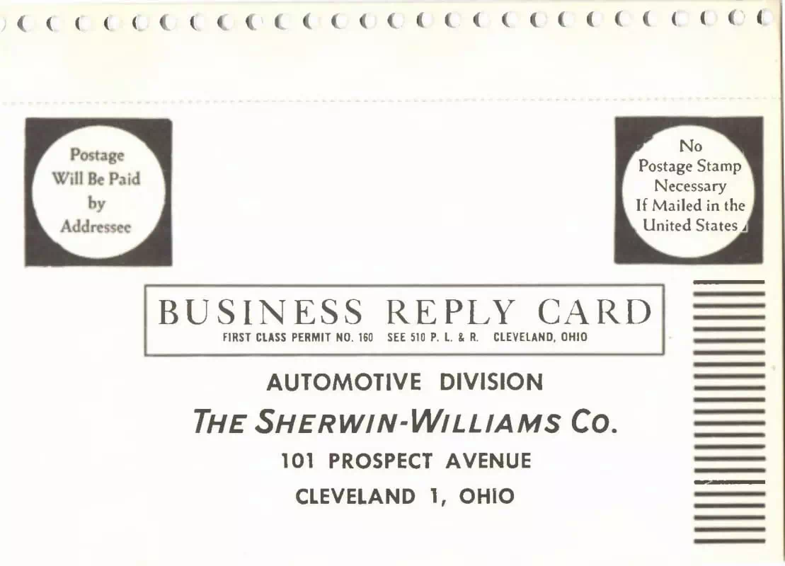 1962 sherwin williams advertisement for paint Paint color examples, their ordering codes, the oem color code, and vehicles the color was used on