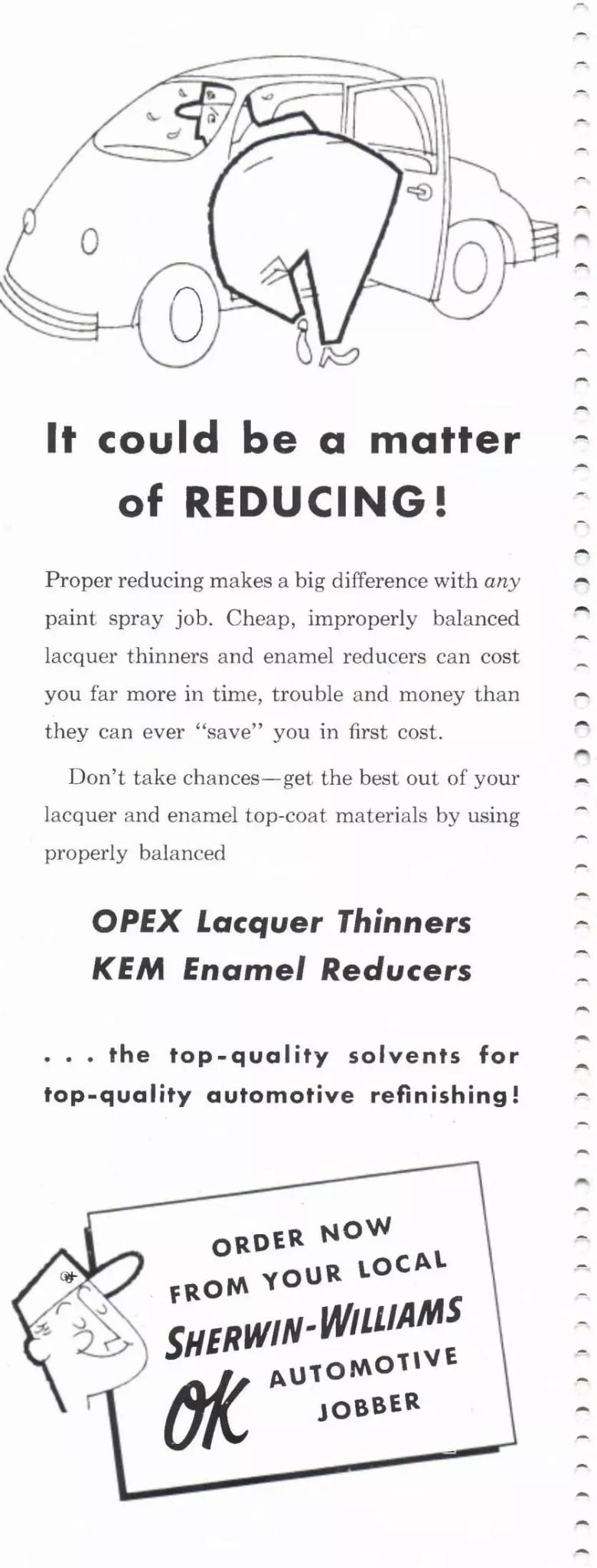 1962 sherwin williams advertisement for paint Paint color examples, their ordering codes, the oem color code, and vehicles the color was used on