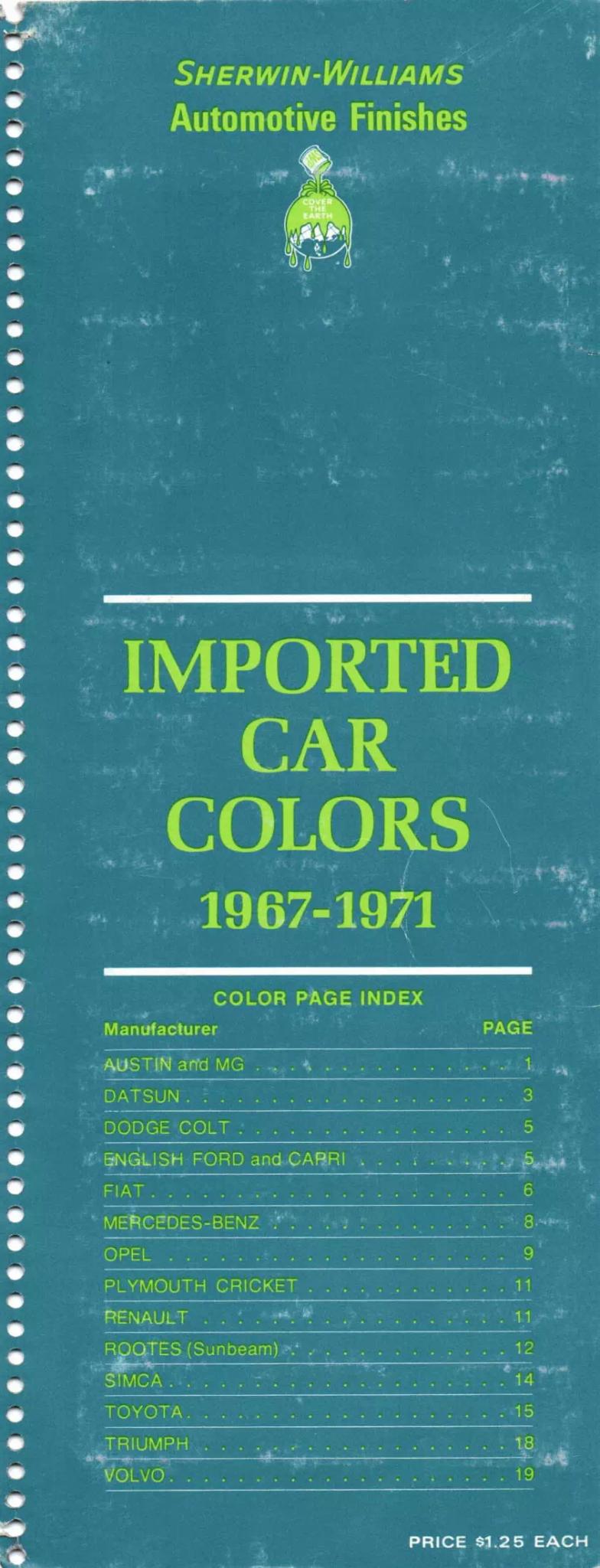 Paint color examples, their ordering codes, the oem color code, and vehicles the color was used on