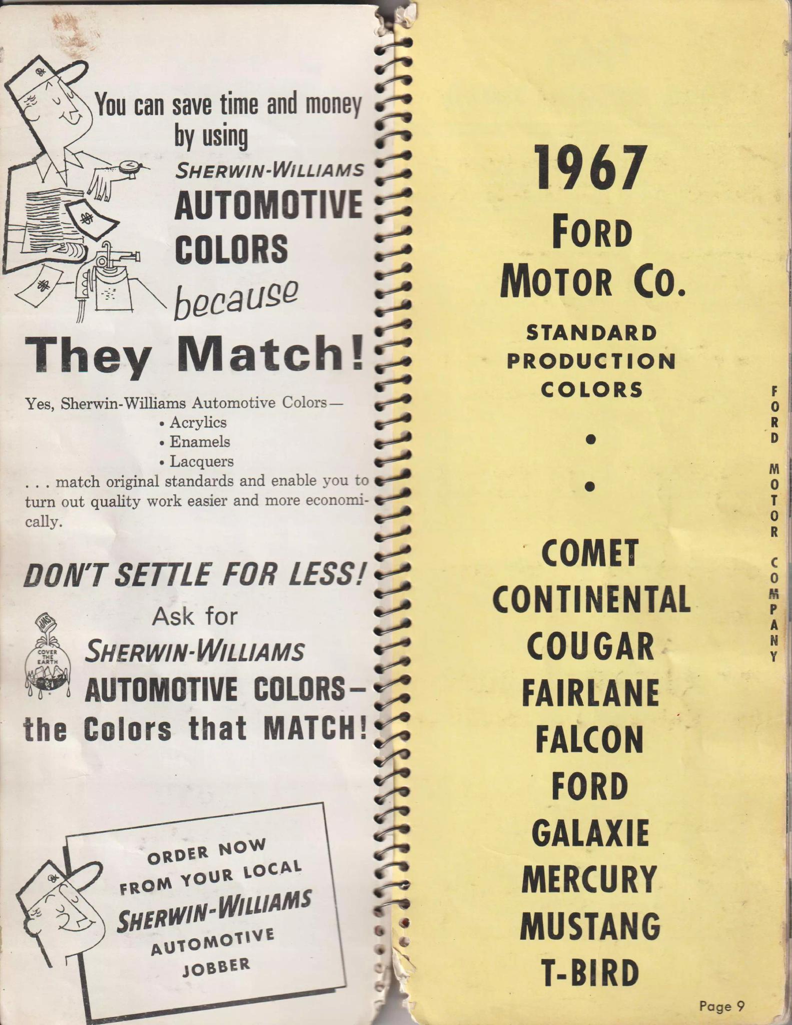 Paint color examples, their ordering codes, the oem color code, and vehicles the color was used on