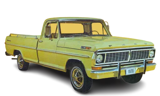 a transparent background and the vehicle example from ford for the the 1970 model year