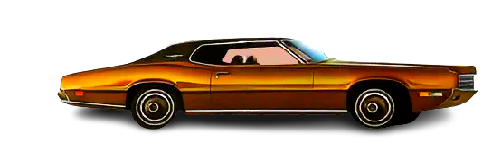 1971 Ford Thunderbird Vehicle Example A gold painted 1971 Ford Thunderbird