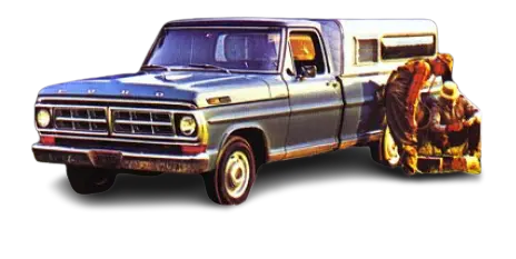 1971 Ford Truck Vehicle Example A blue pickup Truck from 1971 with 2 fishermen getting into their tackle box