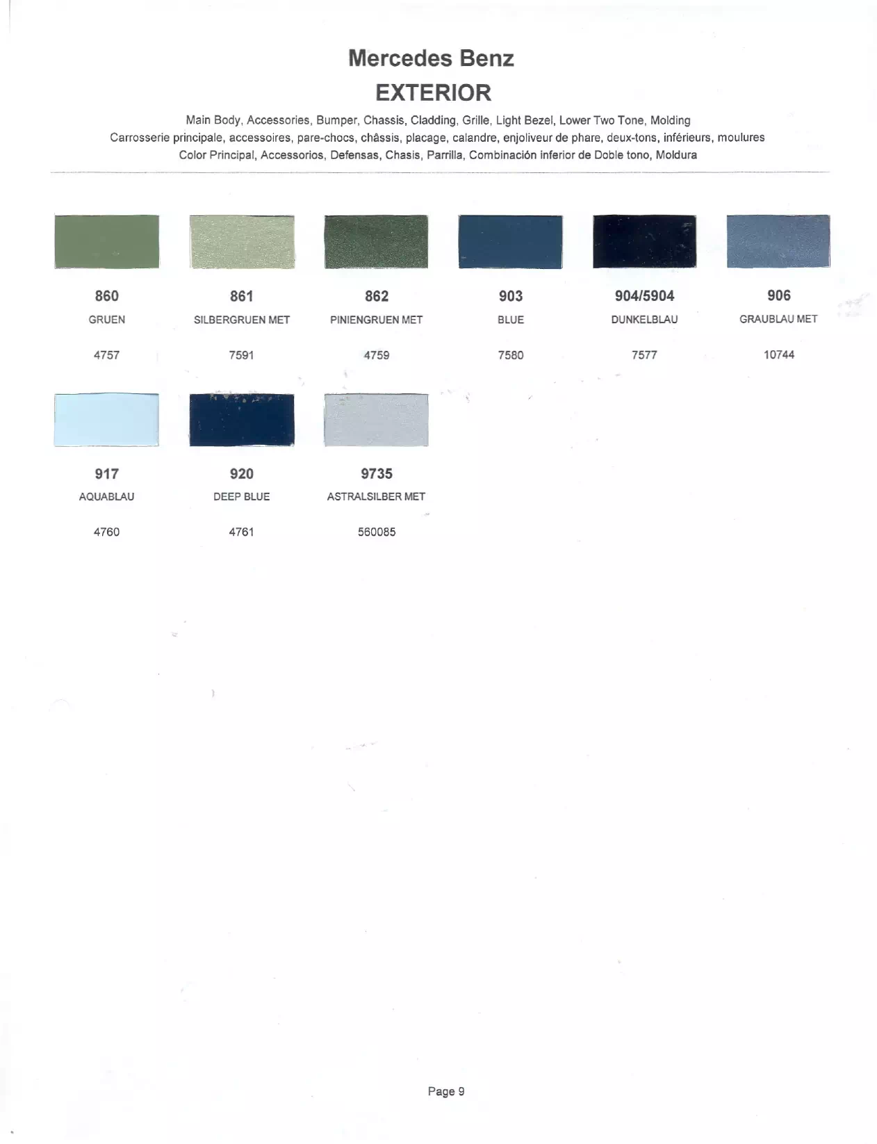 Paint color examples, their ordering codes, the oem color code, and vehicles the color was used on