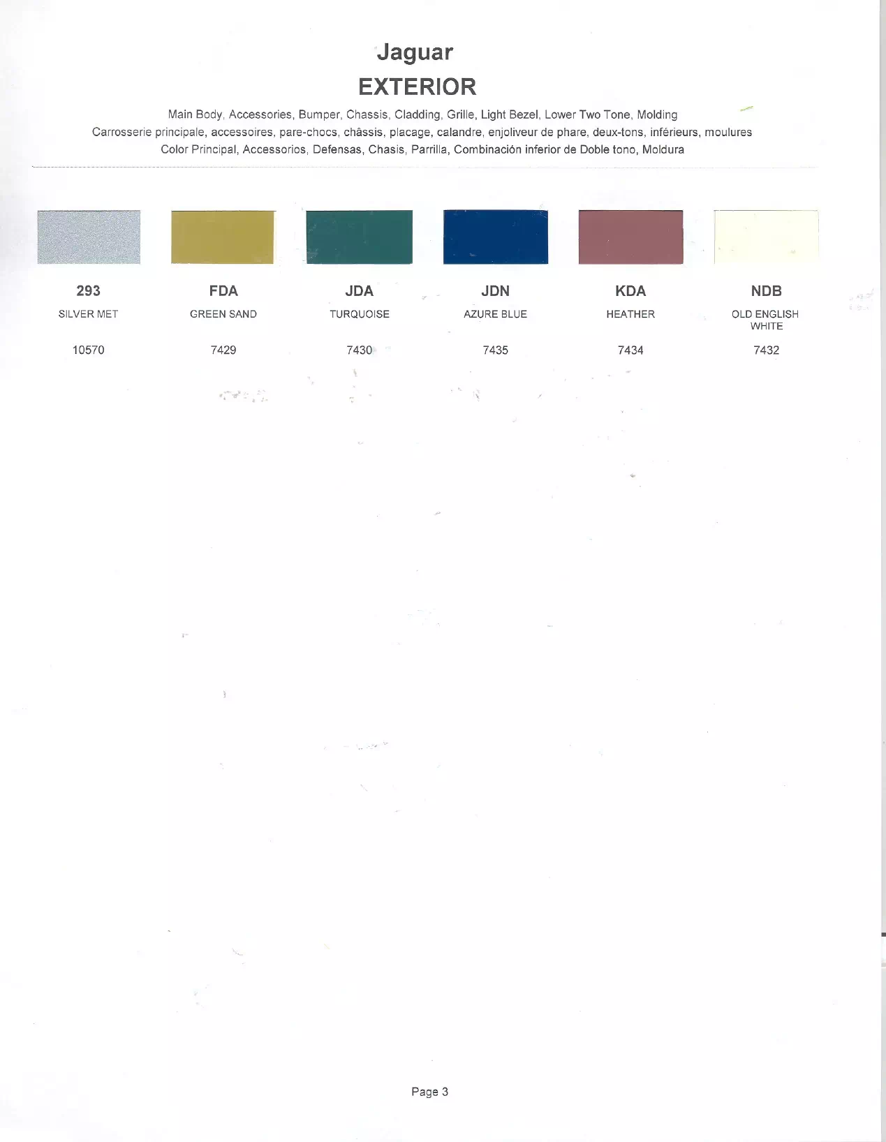 1974 Jaguar Paint Codes & Color Chart Paint color examples, their ordering codes, the oem color code, and vehicles the color was used on