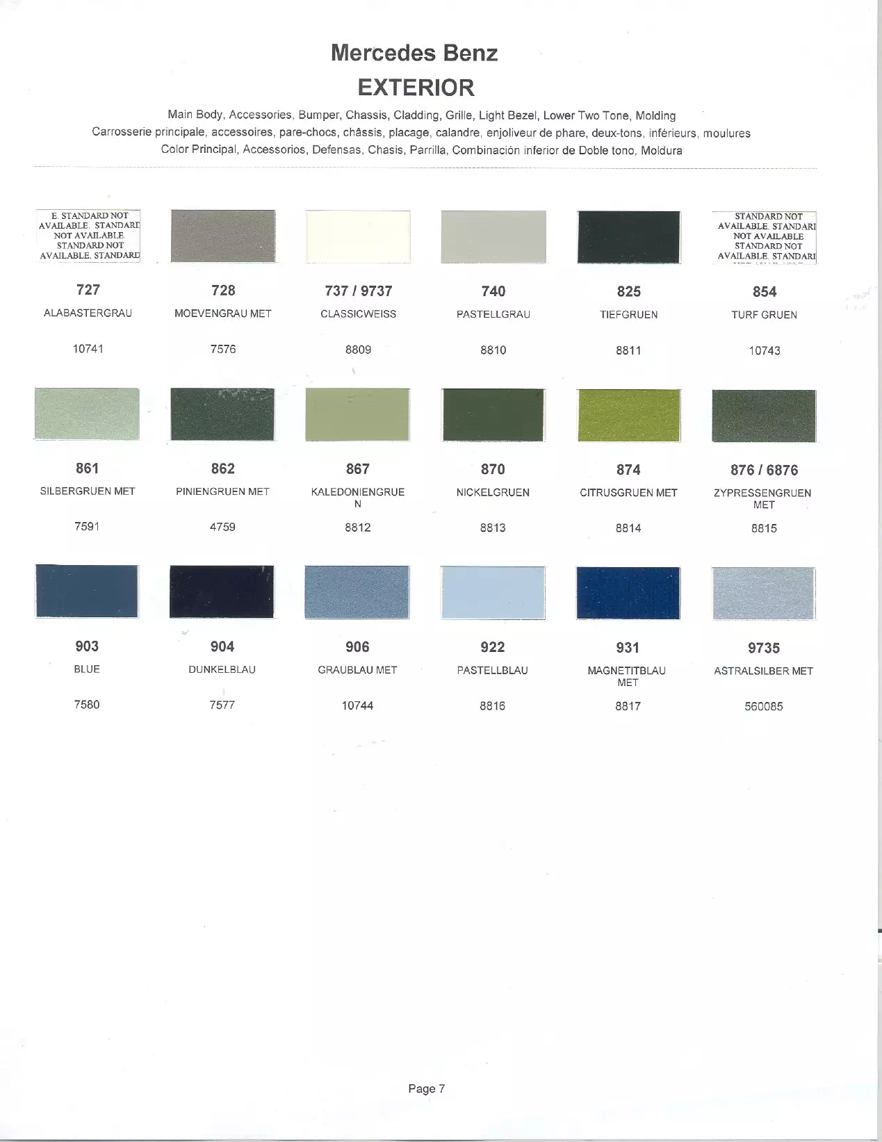 Paint color examples, their ordering codes, the oem color code, and vehicles the color was used on