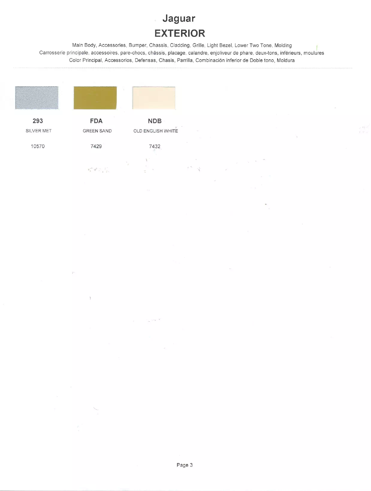 Paint color examples, their ordering codes, the oem color code, and vehicles the color was used on