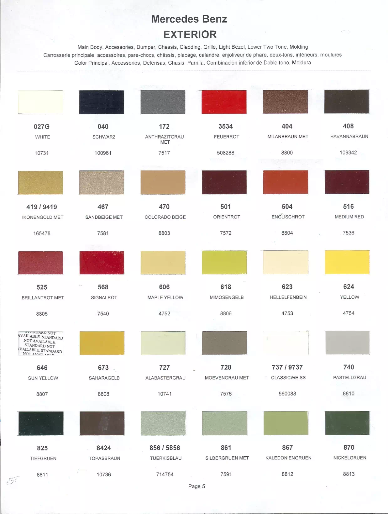 Paint color examples, their ordering codes, the oem color code, and vehicles the color was used on