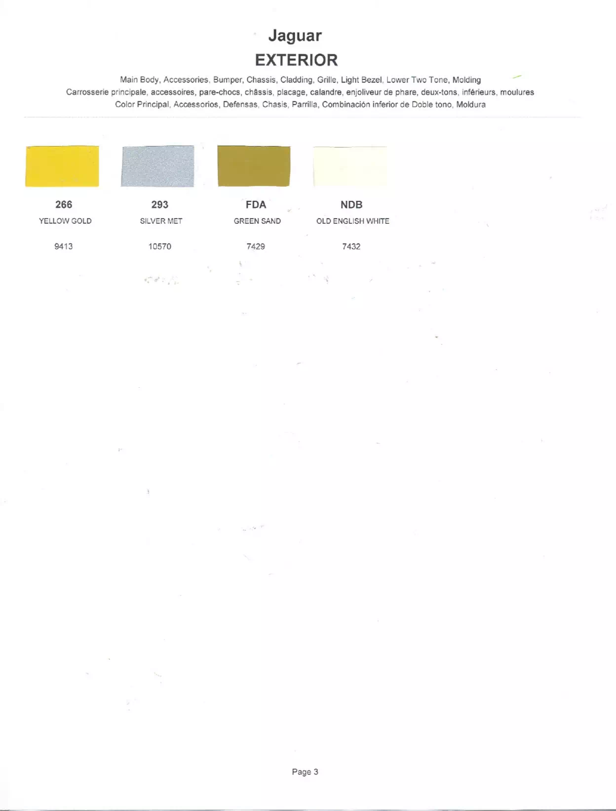 1977 Jaguar Paint Codes & Color Chart Paint color examples, their ordering codes, the oem color code, and vehicles the color was used on