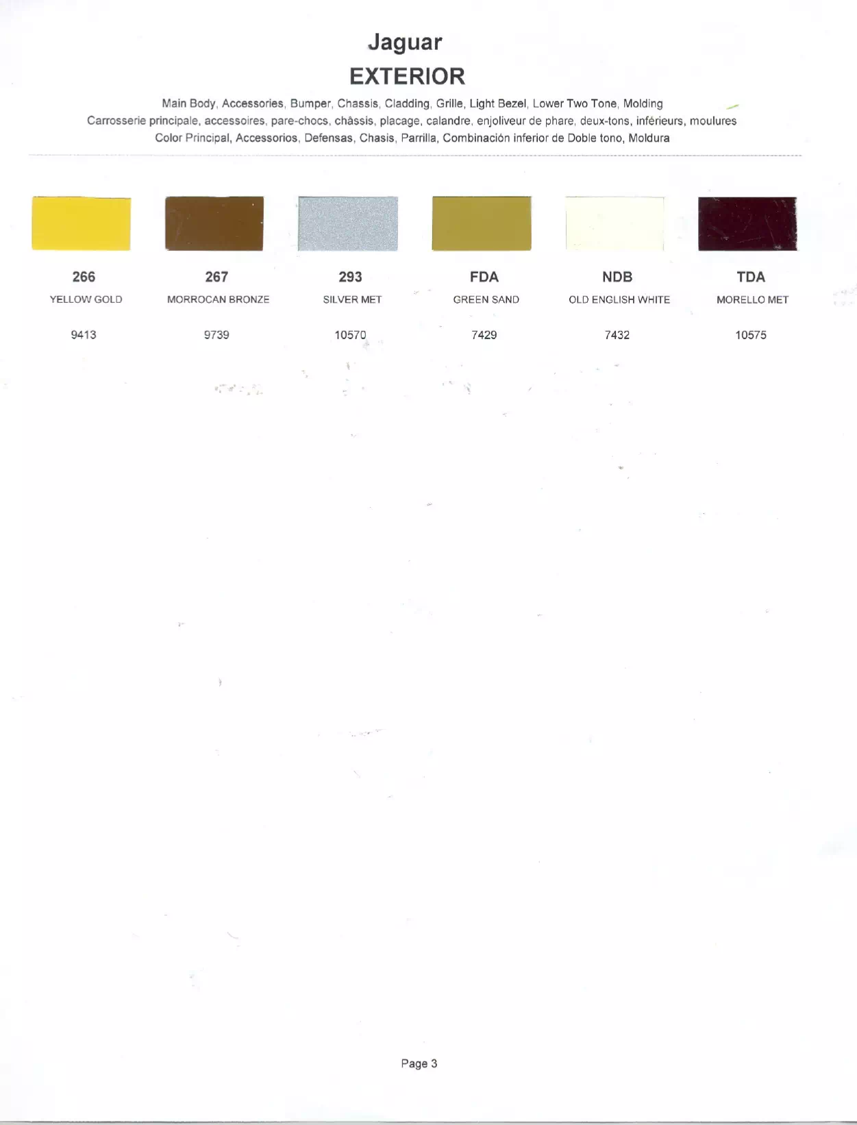 1978 Jaguar Paint Codes & Color Chart Paint color examples, their ordering codes, the oem color code, and vehicles the color was used on