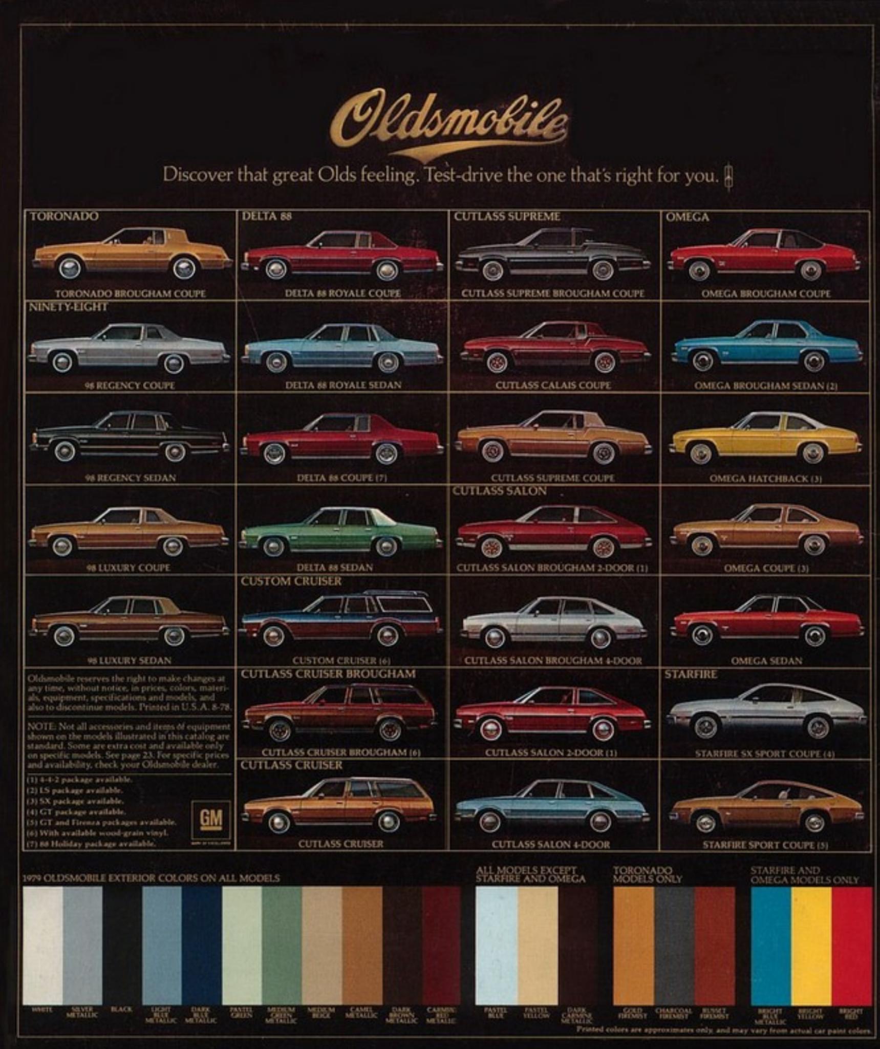 Oldsmobile Paint & Color Code Chart