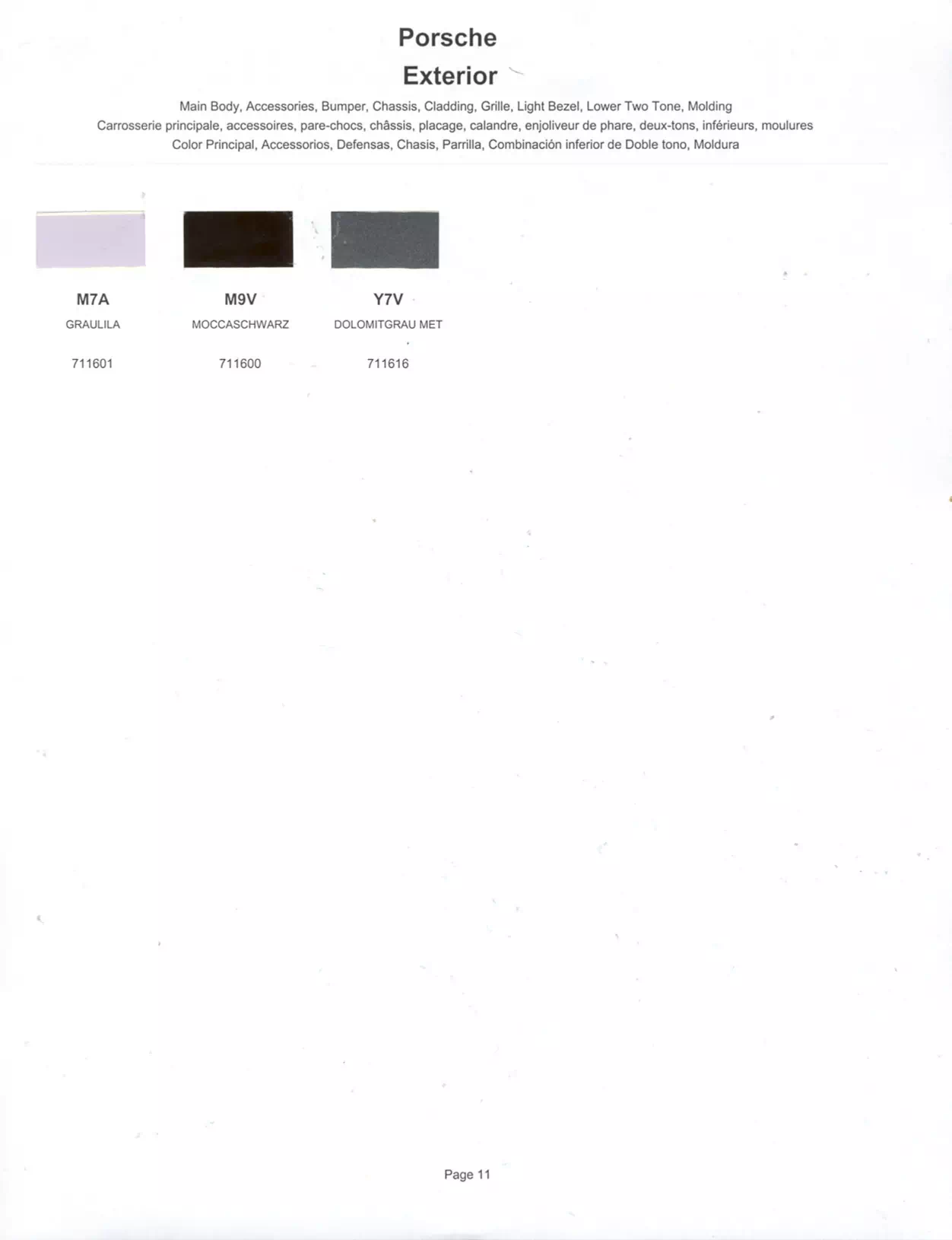 Paint color examples, their ordering codes, the oem color code, and vehicles the color was used on