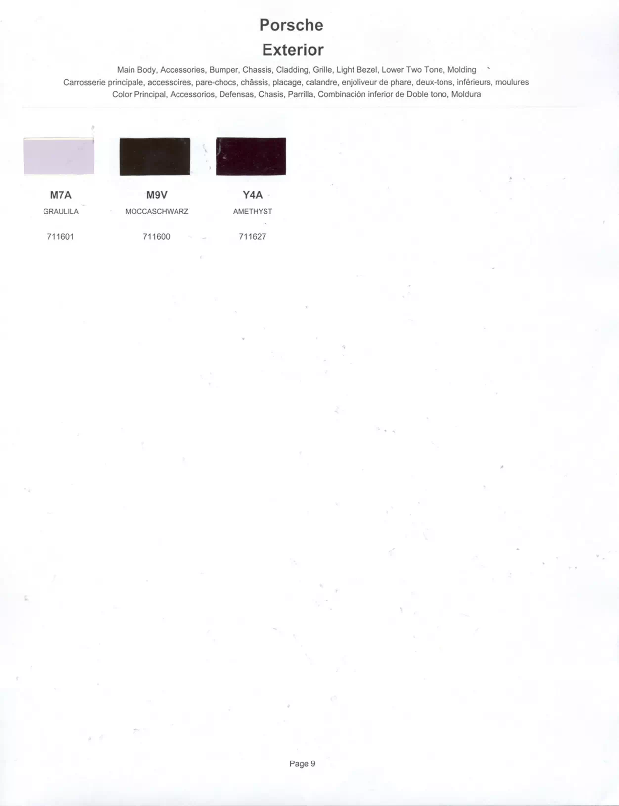 Paint color examples, their ordering codes, the oem color code, and vehicles the color was used on