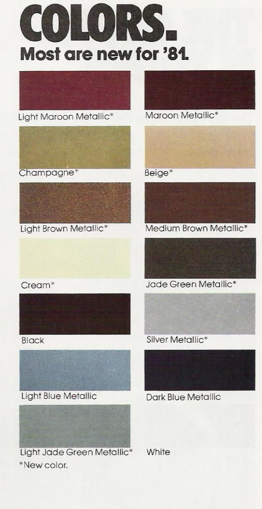 1981 El Camino Colors