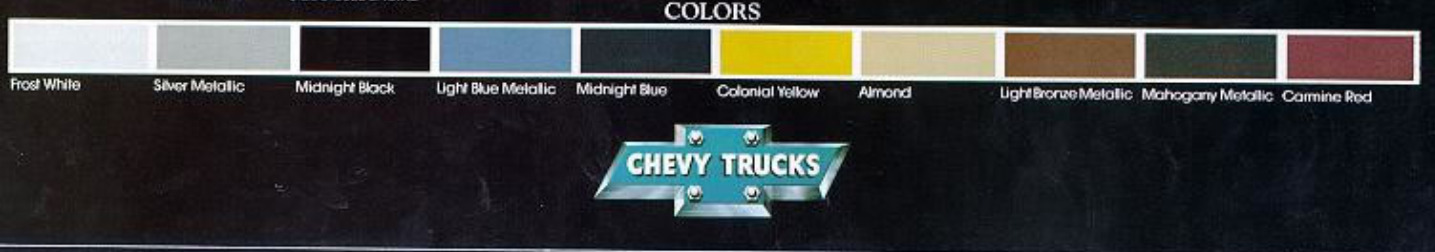 1982 Chevy Blazer S10 Colors