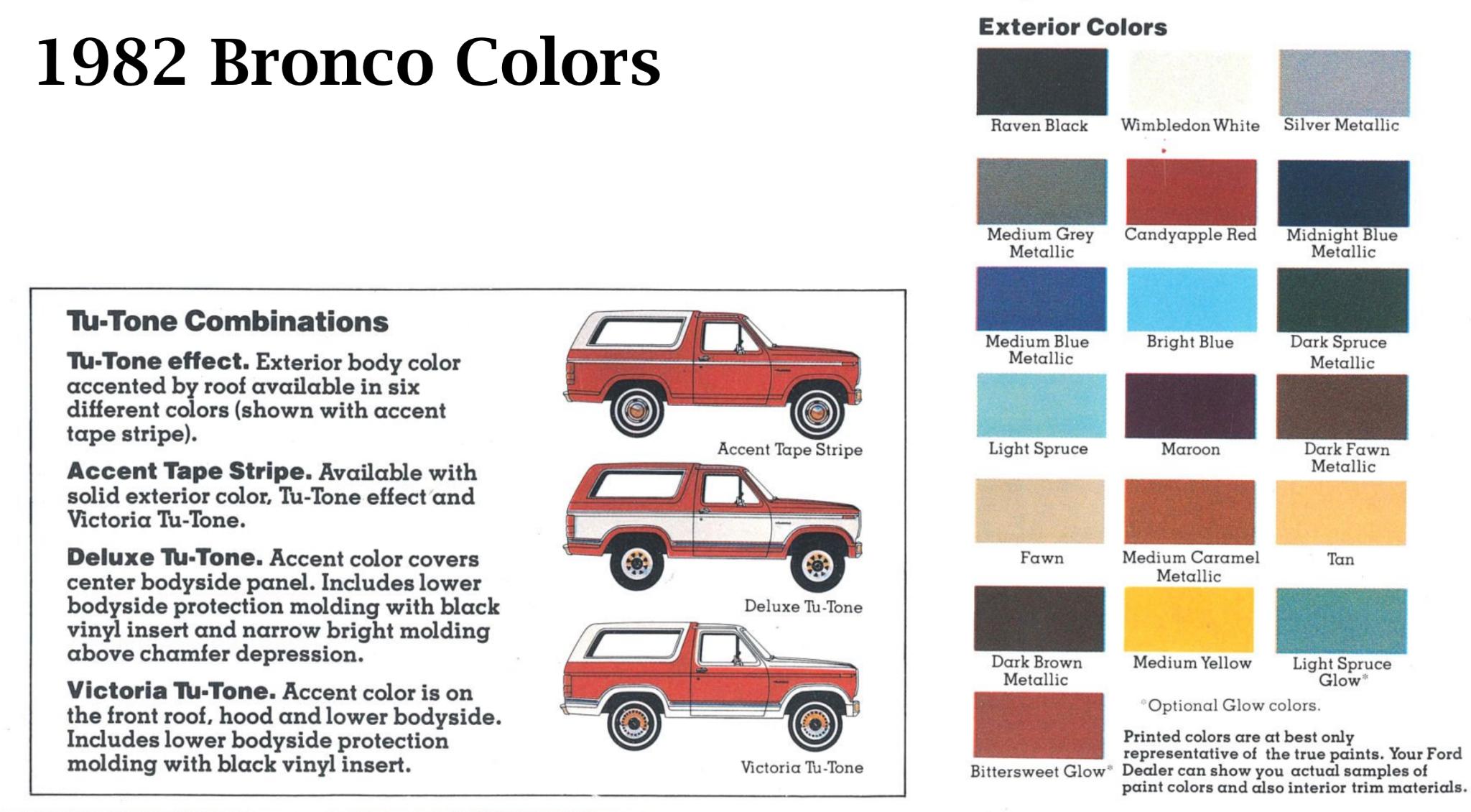 Ford Bronco exterior color examples used on all models