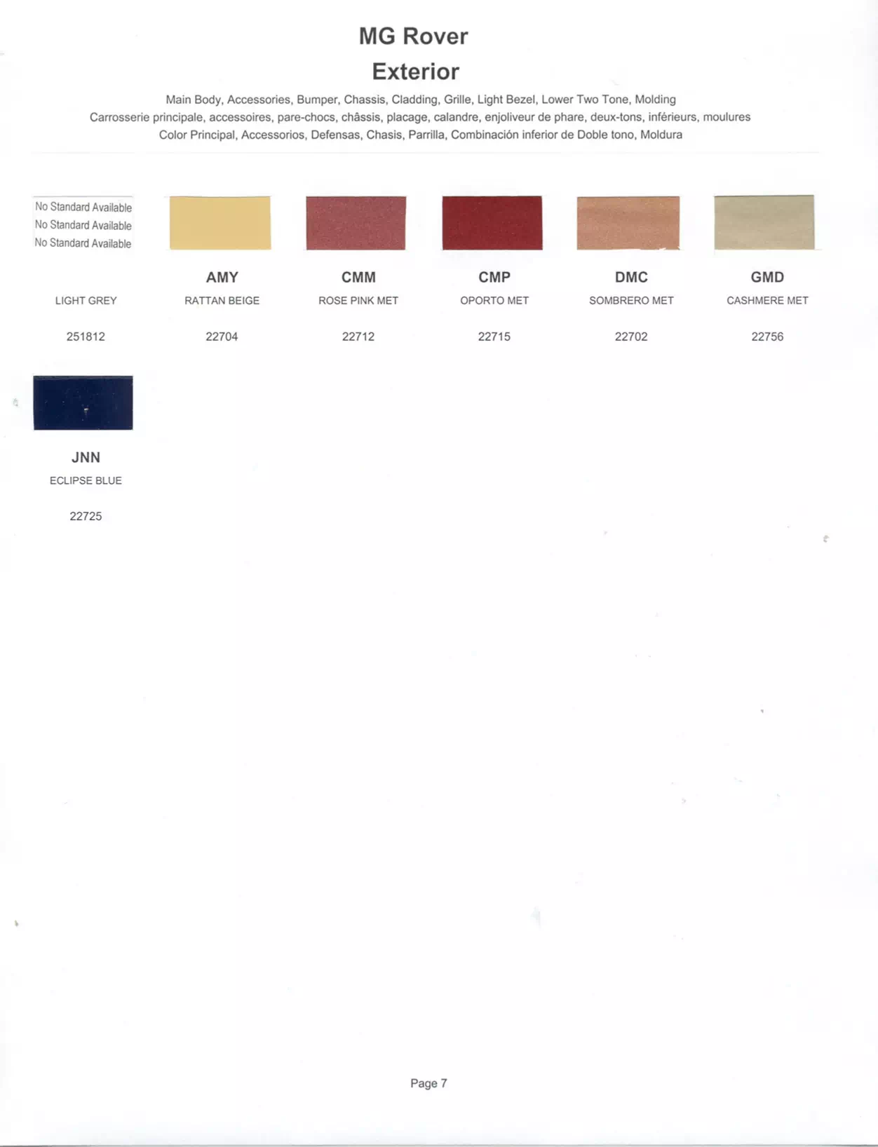 Paint color examples, their ordering codes, the oem color code, and vehicles the color was used on