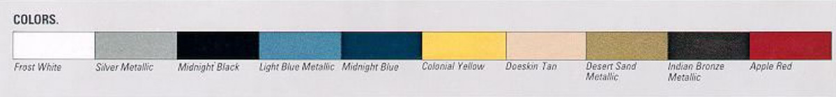 1984 Blazer S-10 Colors