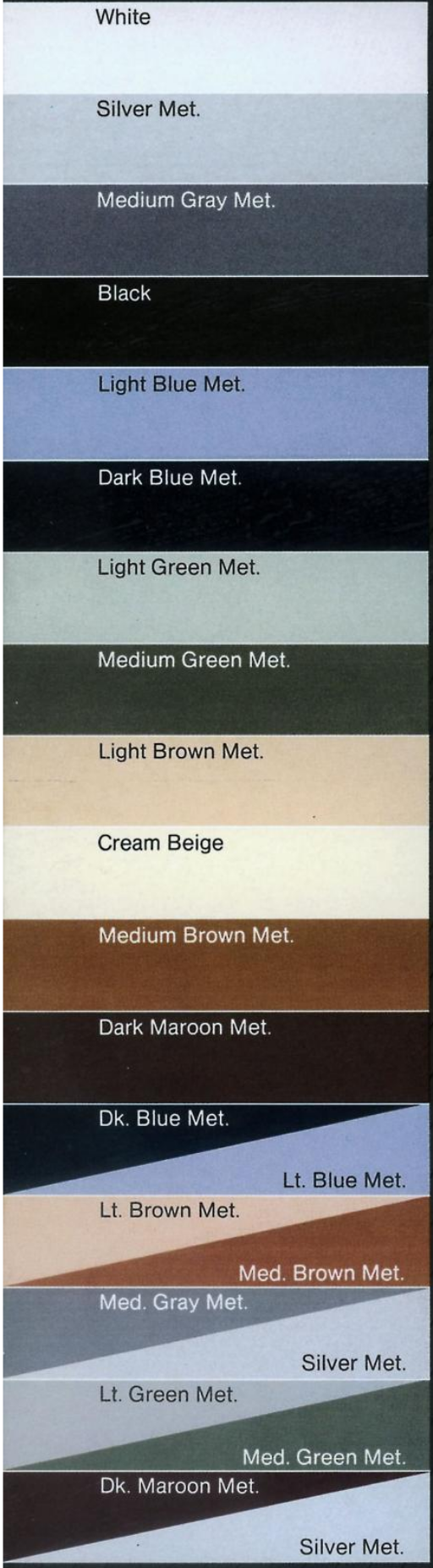 1985 Caprice Colors