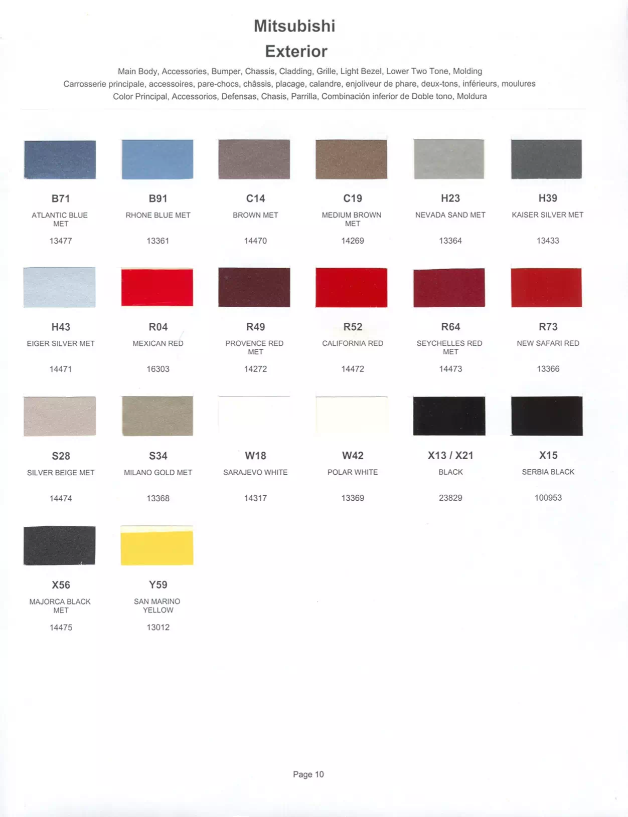 1985 Mitsubishi Paint Codes & Color Chart Paint color examples, their ordering codes, the oem color code, and vehicles the color was used on