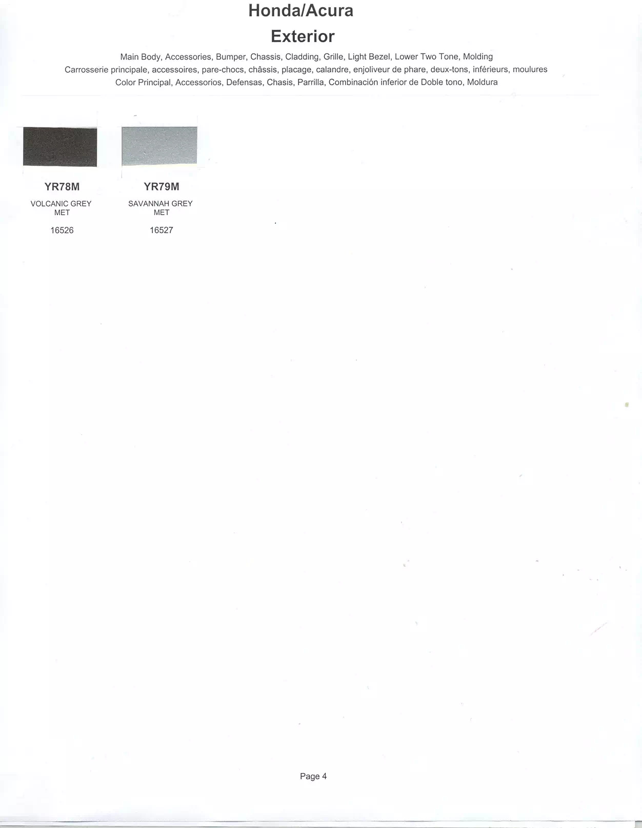 Paint color examples, their ordering codes, the oem color code, and vehicles the color was used on