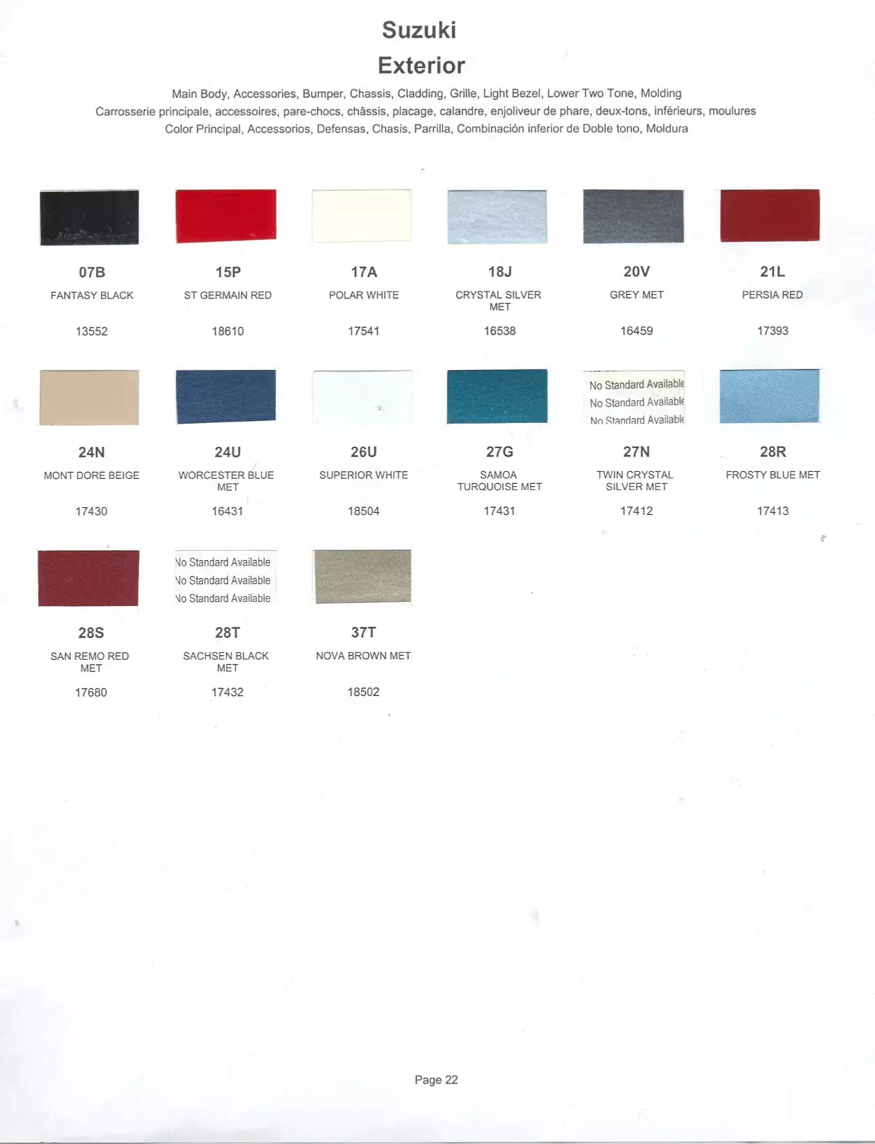 Paint color examples, their ordering codes, the oem color code, and vehicles the color was used on