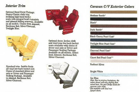 1989 Dodge Caravan CV Paint Chart