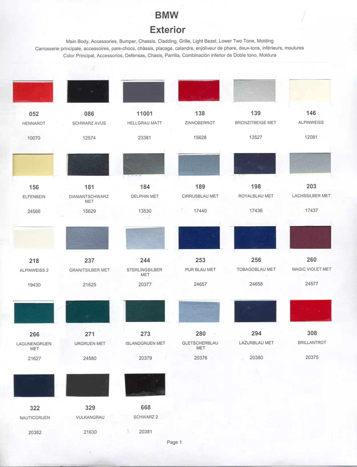 1990 BMW Paint Codes & Color Chart Paint color examples, their ordering codes, the oem color code, and vehicles the color was used on