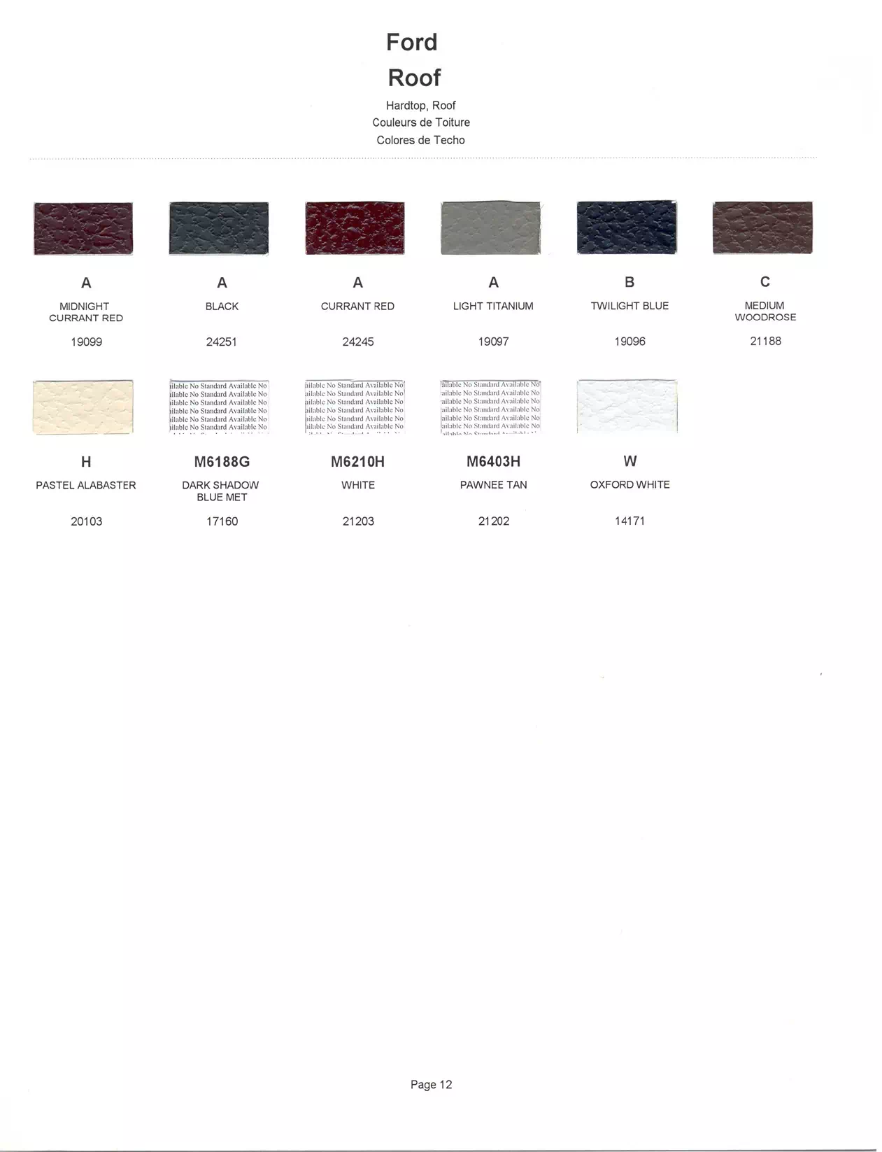1990 Ford, Lincoln & Mercury Paint Codes & Color Chart Paint color examples, their ordering codes, the oem color code, and vehicles the color was used on