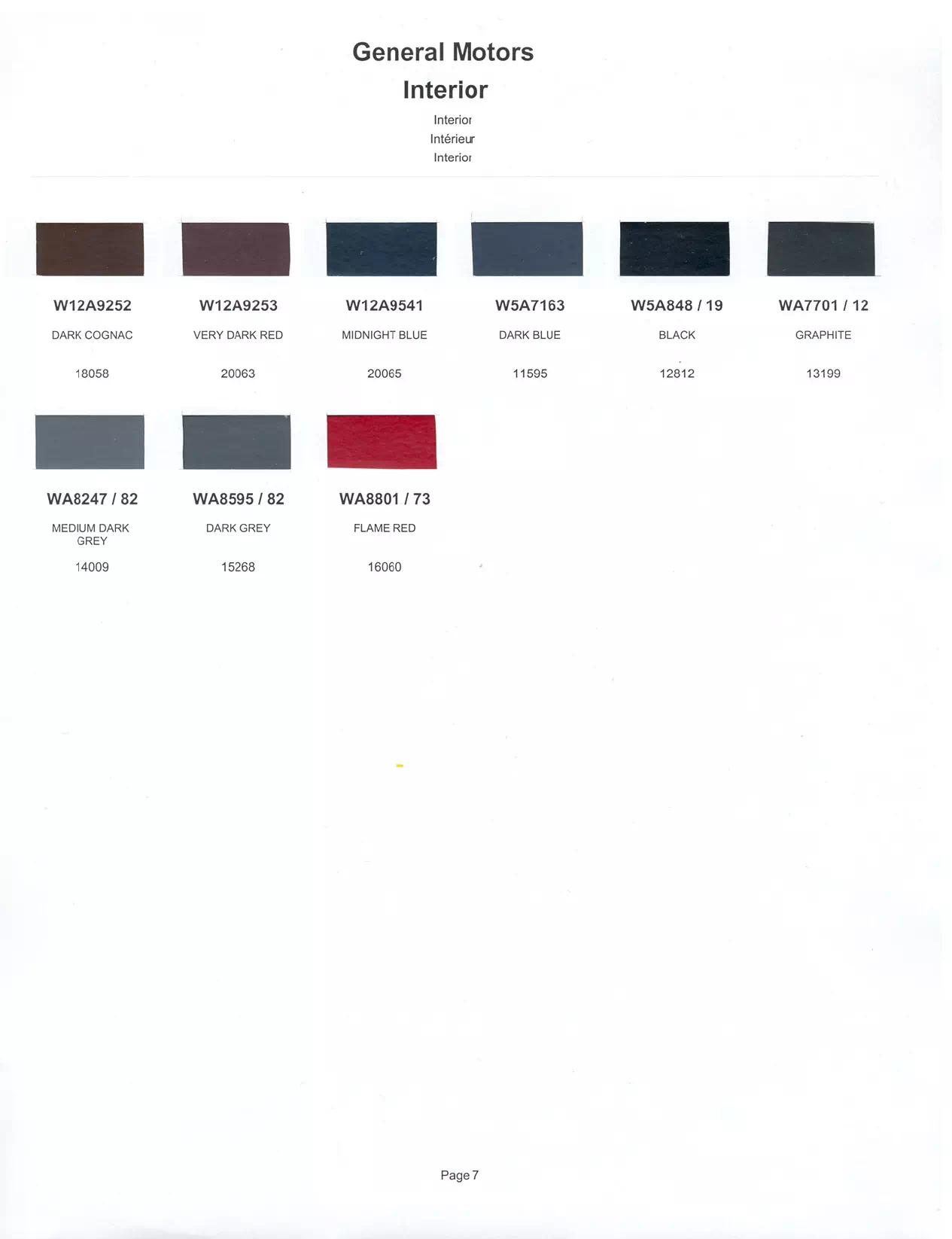 Paint color examples, their ordering codes, the oem color code, and vehicles the color was used on