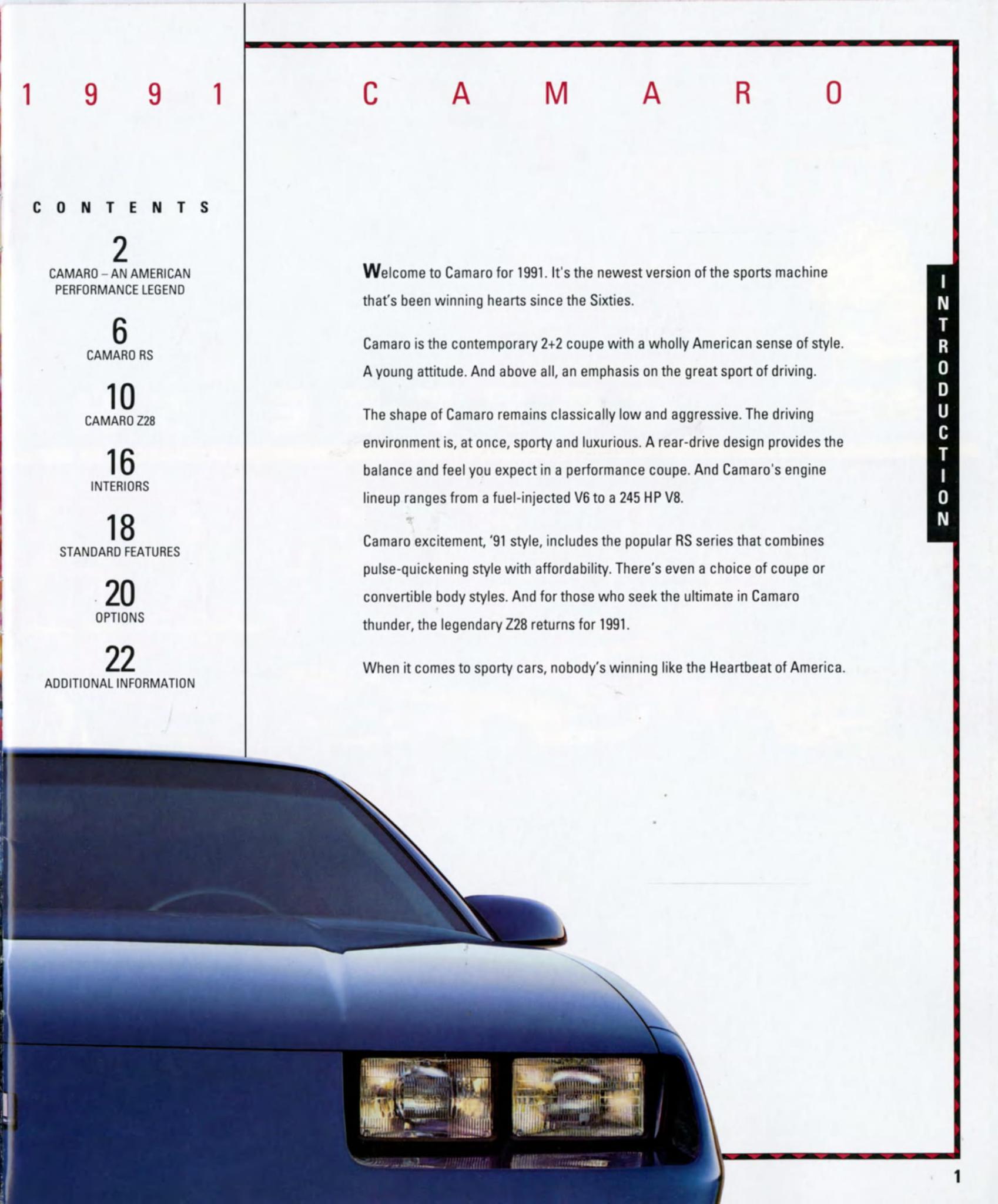 1991 Camaro Brochure