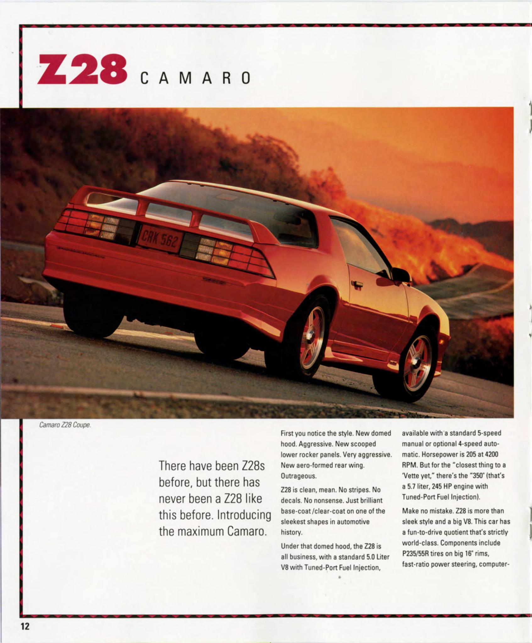 1991 Camaro Brochure