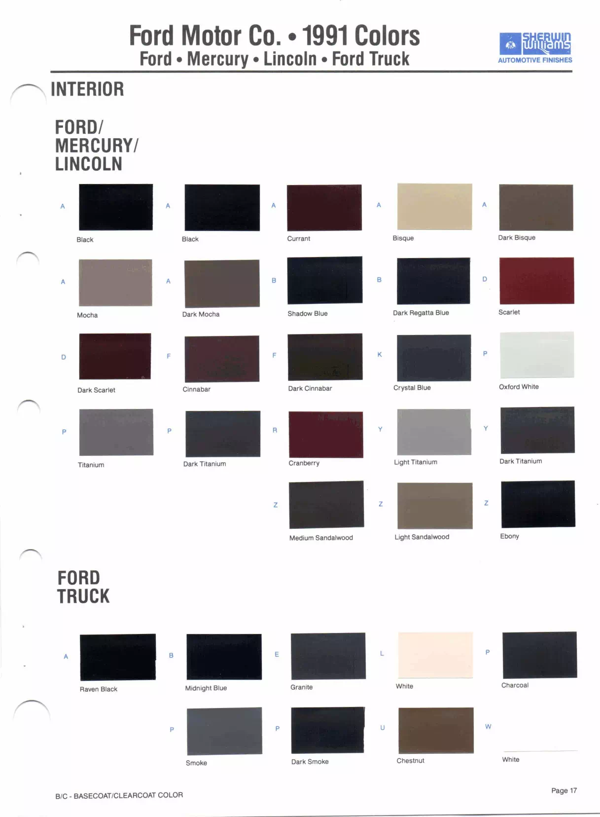 Paint color examples, their ordering codes, the oem color code, and vehicles the color was used on