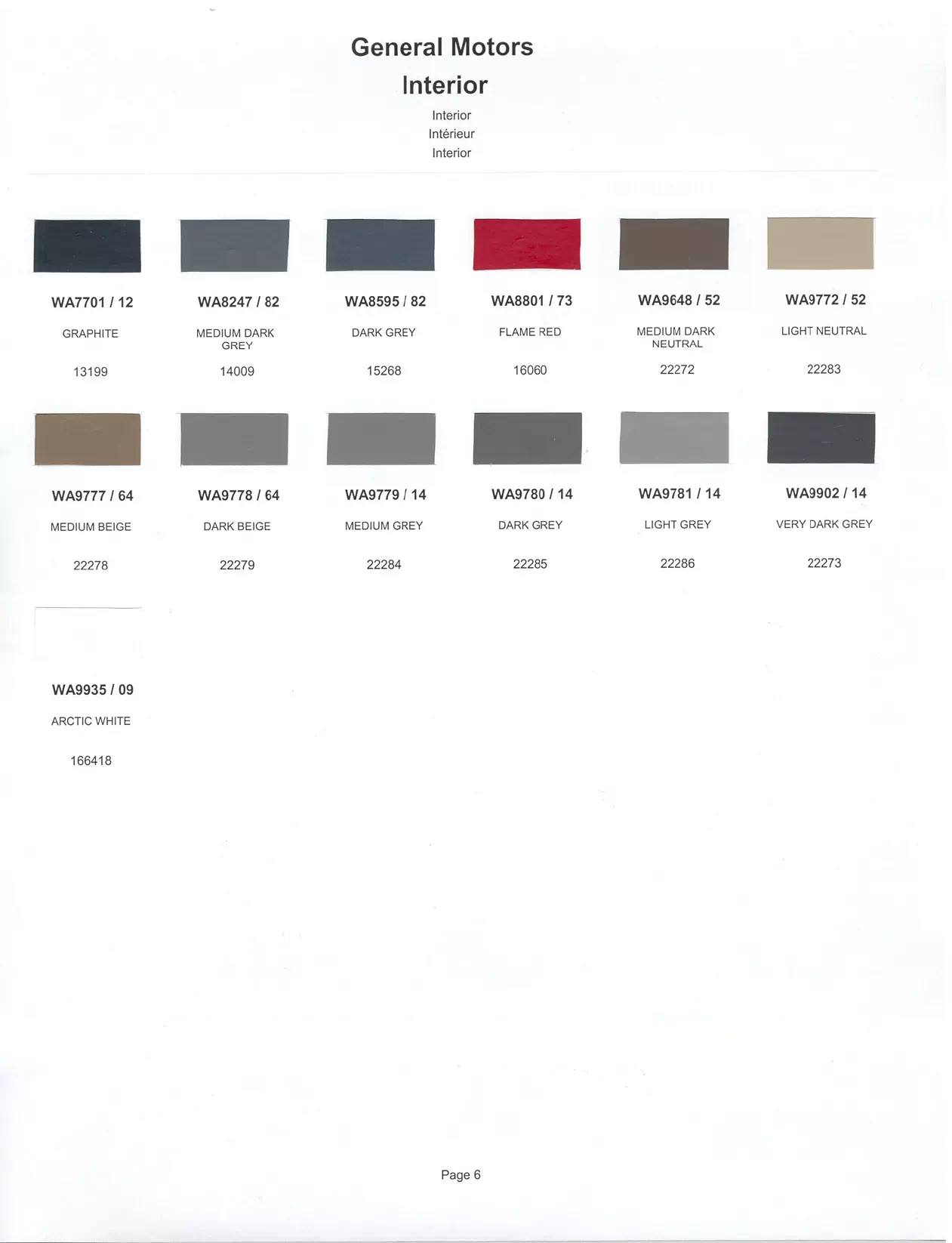 Paint color examples, their ordering codes, the oem color code, and vehicles the color was used on