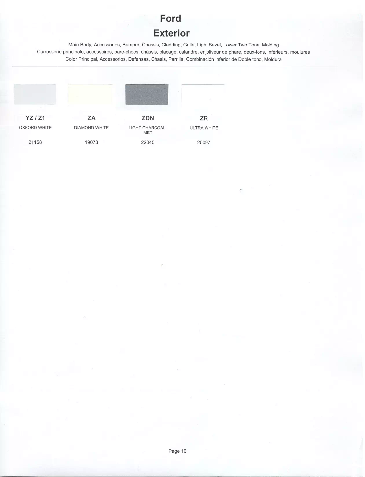 1999 Ford, Lincoln & Mercury Paint Codes & Color Chart Paint color examples, their ordering codes, the oem color code, and vehicles the color was used on
