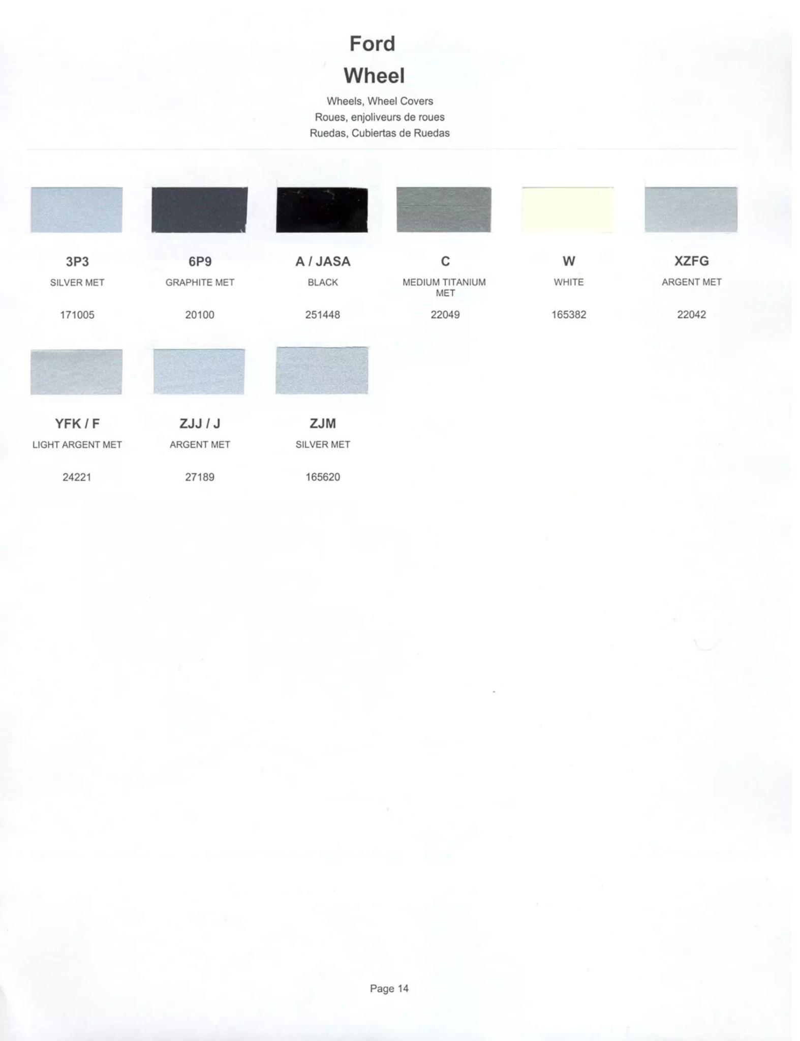 Ford, Lincoln, and Mercury, paint code swatches ( color examples )  oem paint codes and mixing stock numbers for those colors.