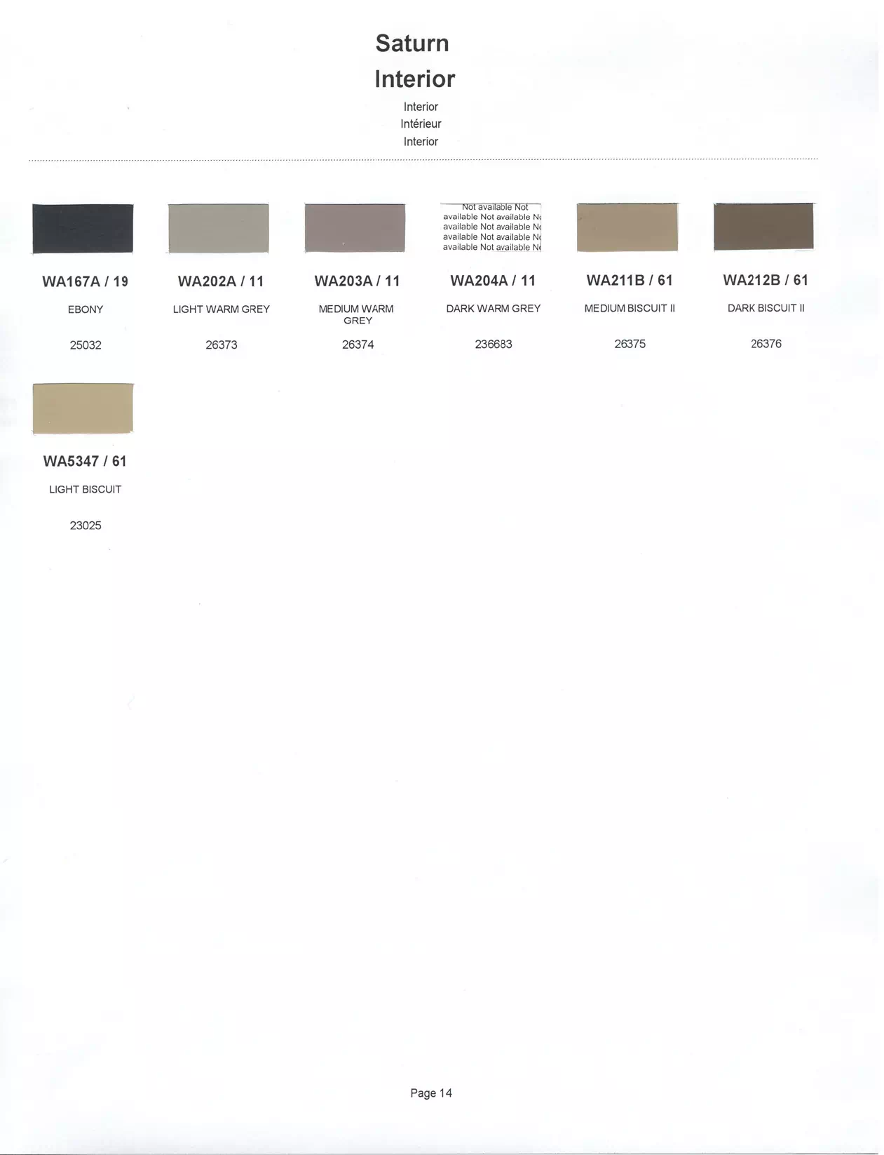 Paint color examples, their ordering codes, the oem color code, and vehicles the color was used on