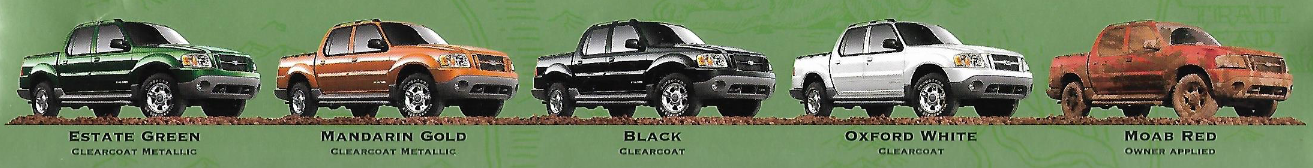2001 Ford Explorer Paint Chart