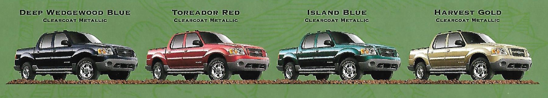 2001 Ford Explorer Sport Trac Paint Chart