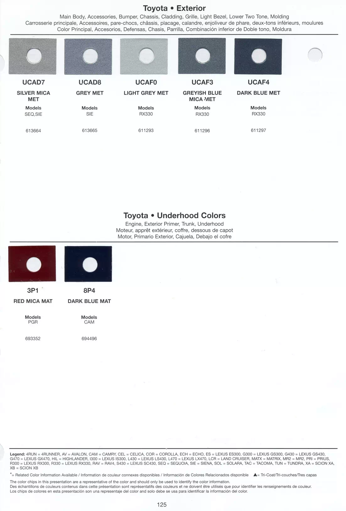 paint codes, ordering paint code stock numbers and paint chips for 2004 toyota vehicles