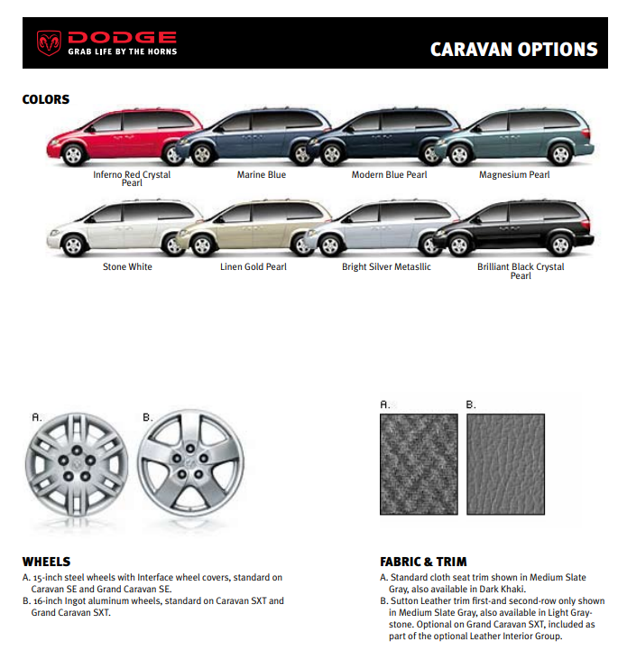 2007 Dodge Caravan Paint Chart